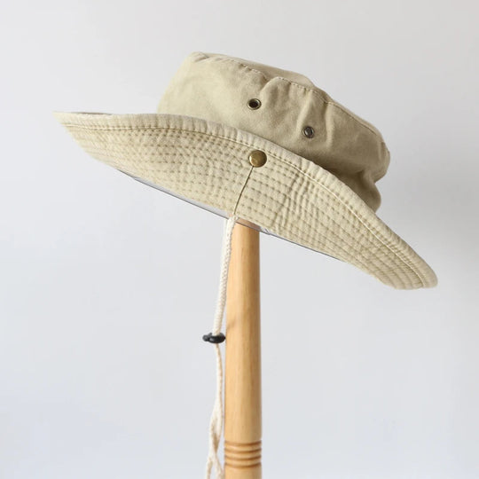 2025 Blaue Cowboy-Wander-Eimerhüte mit Schnur, Herren-Denim-Strand-Sonnenhut für Damen, Outdoor, Paar, Bob, Panama, Sommer-Fischerkappe Festival Outfits | Techno Shirts | Rave Clothing