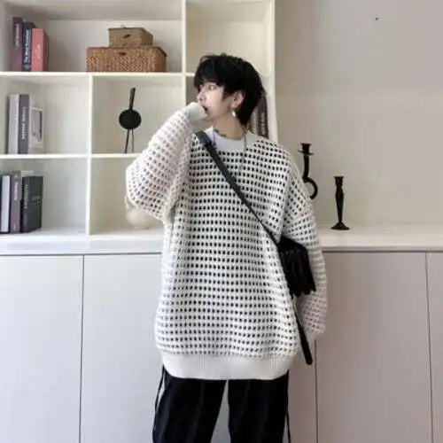 Gestrickter Pullover 2025, Baggy | Hohe Qualität Männer Festival Outfits | Techno Shirts | Rave Clothing