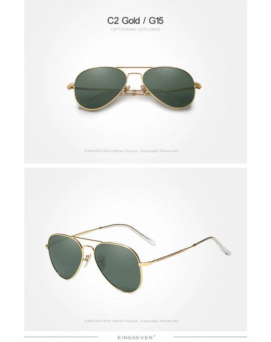 KINGSEVEN Pilot Legierung Sonnenbrille Polarisation UV400 Anti-reflexion Vollformat Parsnip Gläser Frauen Retro Luxus Brillen Festival Outfits | Techno Shirts | Rave Clothing