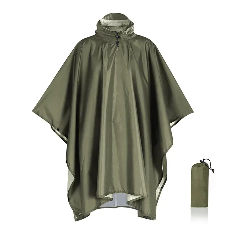 3-in-1-Militär-Regenmantel für den Außenbereich, mit Kapuze, wasserdicht, Regenponcho, Motorrad-Regenschutz, Camping, Wandern, Reisen, Regenbekleidung, Zelt Festival Outfits | Techno Shirts | Rave Clothing