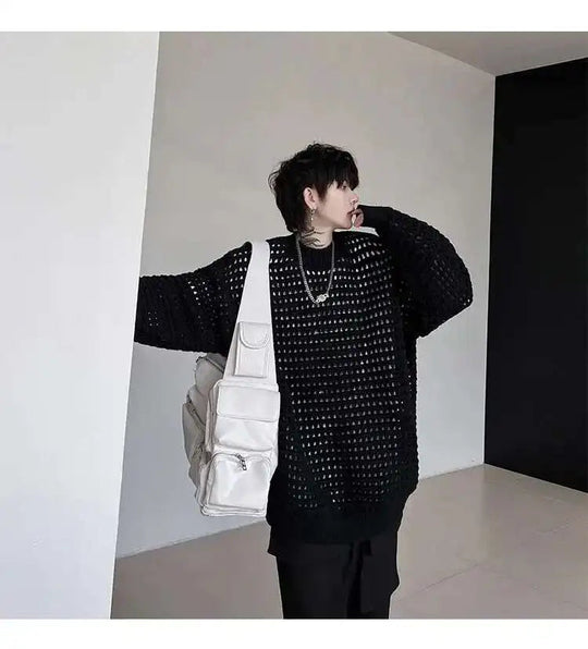 Gestrickter Pullover 2025, Baggy | Hohe Qualität Männer Festival Outfits | Techno Shirts | Rave Clothing