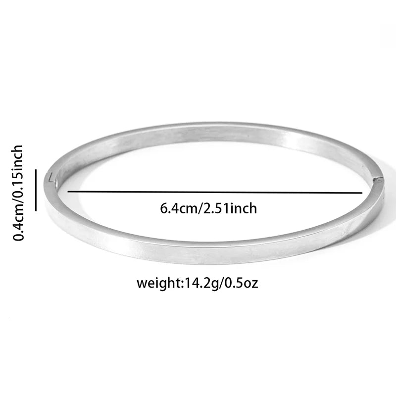 ANENJERY 316L Edelstahl Glatte Intarsien Zirkon Herz Armband für Frauen Männer Einfache Mode Temperament Schmuck Geschenke Täglich Festival Outfits | Techno Shirts | Rave Clothing