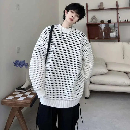 Gestrickter Pullover 2025, Baggy | Hohe Qualität Männer Festival Outfits | Techno Shirts | Rave Clothing