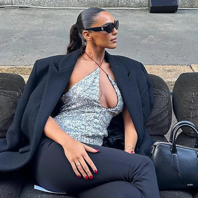 Sexy Frauen Shiny Gold Silber Bustier Crop Tops Helle PU Leder Krone Gürtel Abnehmen Taille Liebsten Low-cut Korsett top Sommer Festival Outfits | Techno Shirts | Rave Clothing