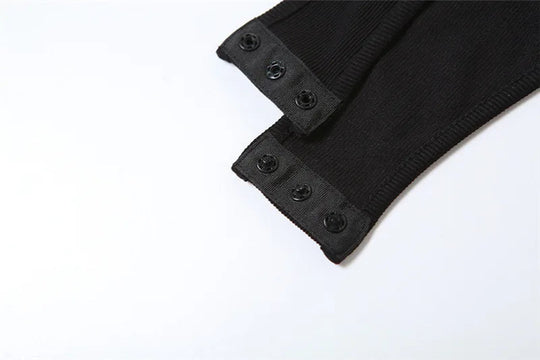 Mall Gothic Hollow Out Sexy Bodys Techwear Fashion Y2k Patchwork Tops Damen Grunge Rückenfrei High Cut Slim Bodysuit Festival Outfits | Techno Shirts | Rave Clothing