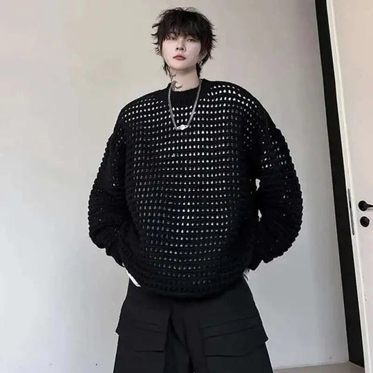 Gestrickter Pullover 2025, Baggy | Hohe Qualität Männer Festival Outfits | Techno Shirts | Rave Clothing