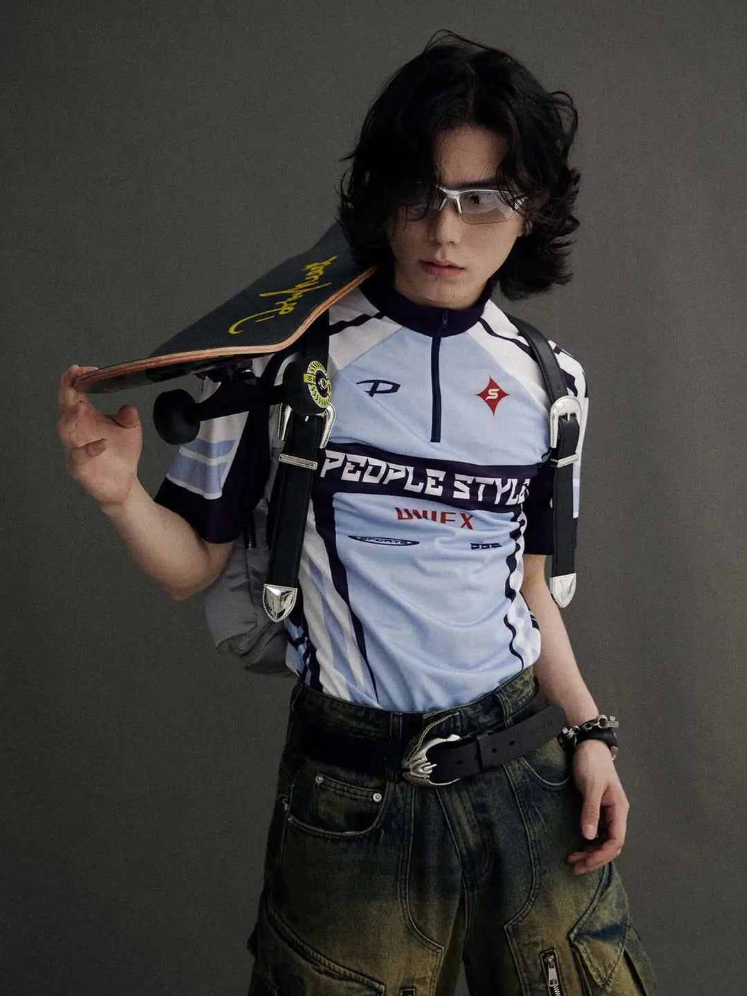 LUZHEN Original Hohe Qualität Schnell Trocknend Kurzarm T-shirts Männer 2025, Sommer Brief Farbe Kontrast Gedruckt Casual Tops JY1591 Festival Outfits | Techno Shirts | Rave Clothing