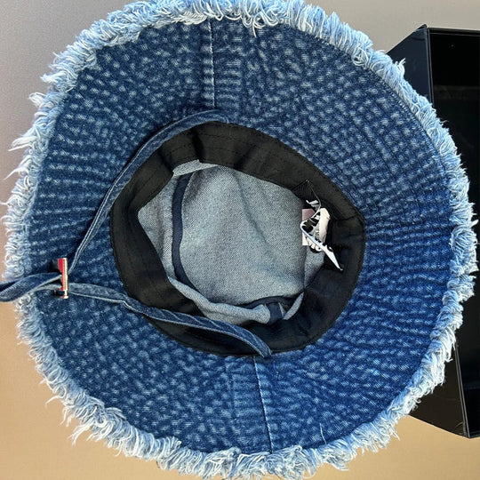 Neue braune Leopardenmuster Designer Cowboy Eimer Hüte mit Schnur Frauen Denim Strand Sonnenhut Outdoor Panama Sommer Fischer Kappe Festival Outfits | Techno Shirts | Rave Clothing