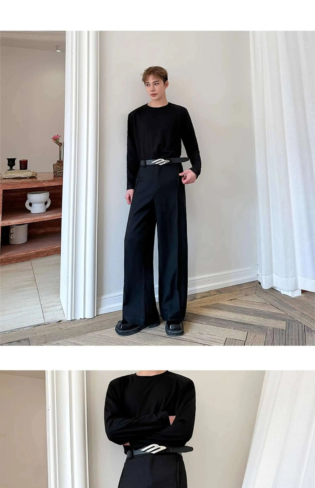 LUZHEN 2025 Frühjahr Neue Koreanische Einfarbig Casual Anzug Hosen Männer Mode Lose Dreidimensionale Spleißen Design Hosen LZ9369 Festival Outfits | Techno Shirts | Rave Clothing