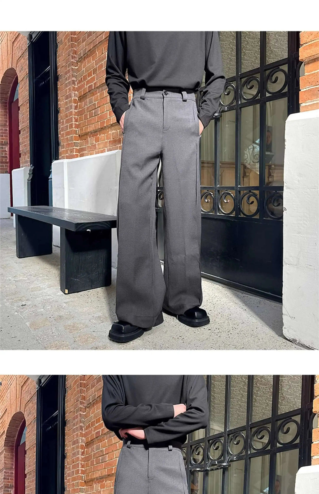 LUZHEN 2025 Frühjahr Neue Koreanische Einfarbig Casual Anzug Hosen Männer Mode Lose Dreidimensionale Spleißen Design Hosen LZ9369 Festival Outfits | Techno Shirts | Rave Clothing