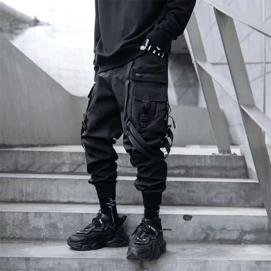 2024 neue Mode Multi-tasche Cargo Hosen Männer Y2K Taktische Techwear Ankle Hosen Punk Stil Casual Fallschirmjäger Hosen pantalones Festival Outfits | Techno Shirts | Rave Clothing
