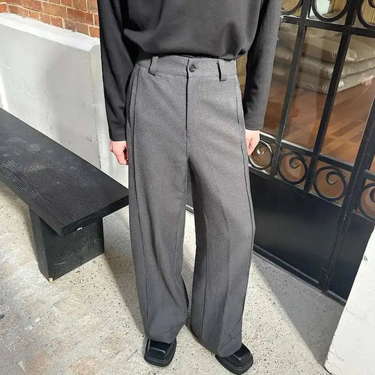 LUZHEN 2025 Frühjahr Neue Koreanische Einfarbig Casual Anzug Hosen Männer Mode Lose Dreidimensionale Spleißen Design Hosen LZ9369 Festival Outfits | Techno Shirts | Rave Clothing