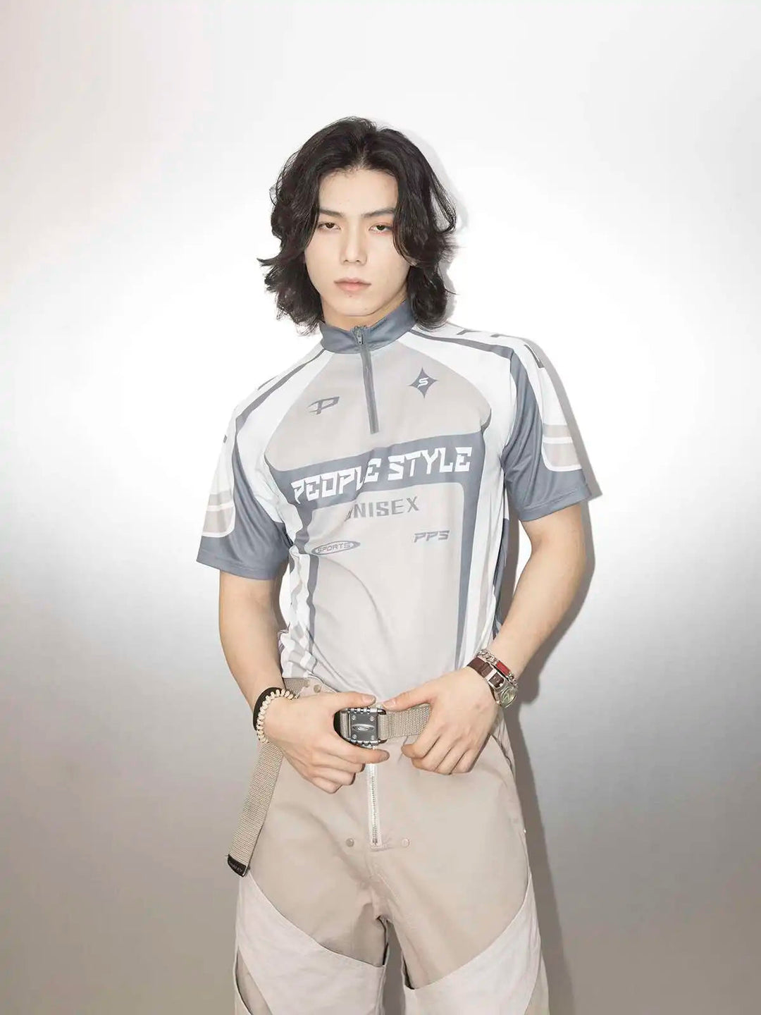 LUZHEN Original Hohe Qualität Schnell Trocknend Kurzarm T-shirts Männer 2025, Sommer Brief Farbe Kontrast Gedruckt Casual Tops JY1591 Festival Outfits | Techno Shirts | Rave Clothing