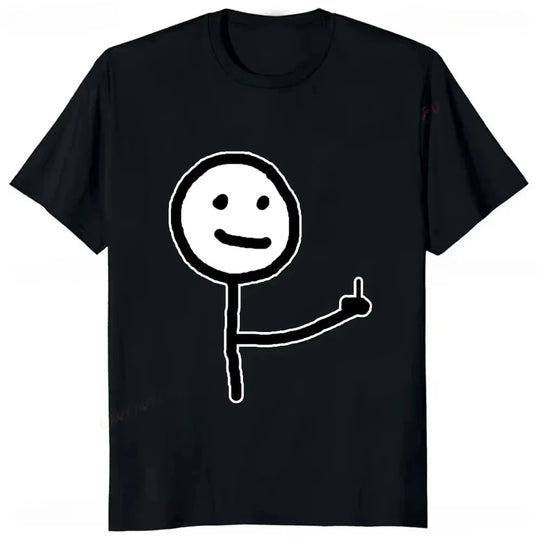 Mittelfinger Lustiges Frenzy Print Damen T-Shirt Lose Lässige Mode Harajuku Hip Hop Straße Niedlich Trendiger Stil Bequemes Top Festival Outfits | Techno Shirts | Rave Clothing