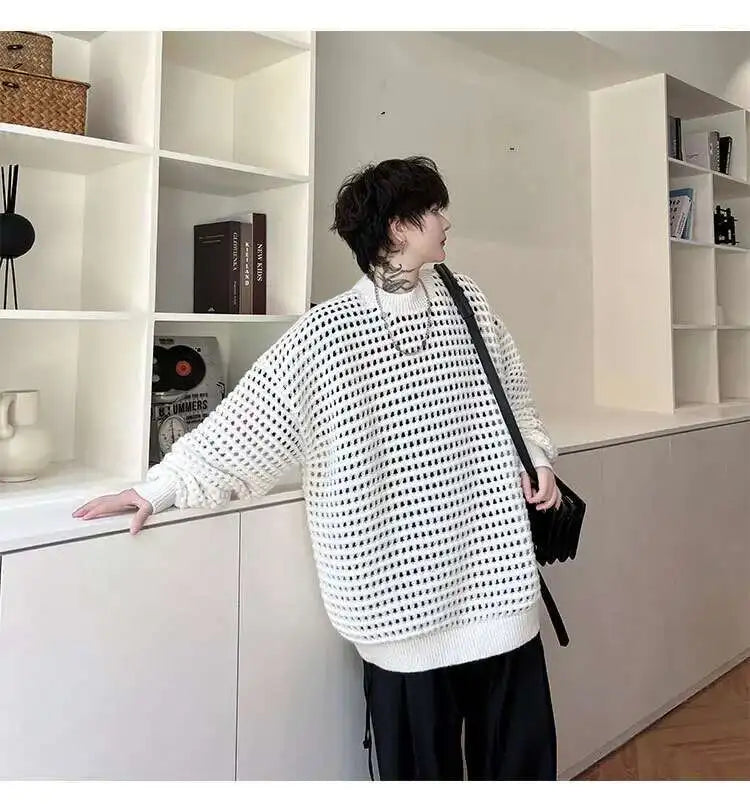 Gestrickter Pullover 2025, Baggy | Hohe Qualität Männer Festival Outfits | Techno Shirts | Rave Clothing