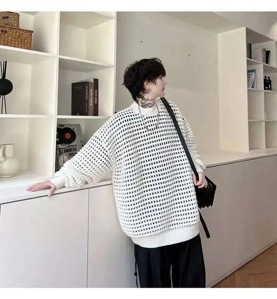 Gestrickter Pullover 2025, Baggy | Hohe Qualität Männer Festival Outfits | Techno Shirts | Rave Clothing