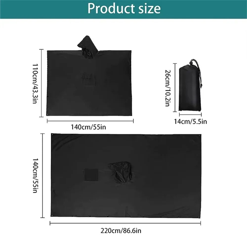 3-in-1-Militär-Regenmantel für den Außenbereich, mit Kapuze, wasserdicht, Regenponcho, Motorrad-Regenschutz, Camping, Wandern, Reisen, Regenbekleidung, Zelt Festival Outfits | Techno Shirts | Rave Clothing