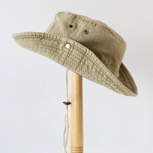 2025 Blaue Cowboy-Wander-Eimerhüte mit Schnur, Herren-Denim-Strand-Sonnenhut für Damen, Outdoor, Paar, Bob, Panama, Sommer-Fischerkappe Festival Outfits | Techno Shirts | Rave Clothing