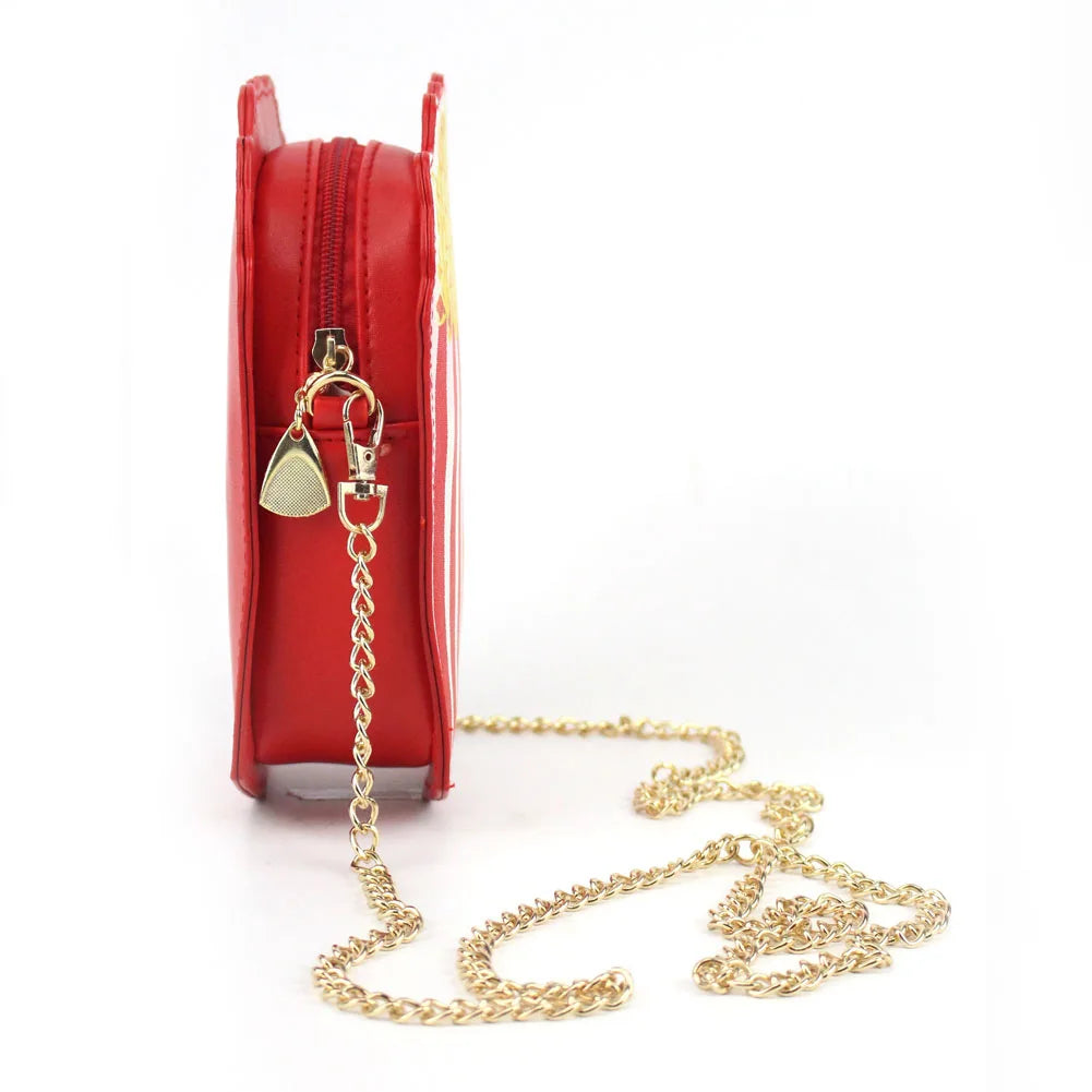 Cute Popcorn Shoulder Bag for Woman Cupcake Hamburger Chain Bag Causal Handbag Purse Clutch Cute Popcorn Crossbody Messenger Bag Festival Outfits | Techno Shirts | Rave Clothing