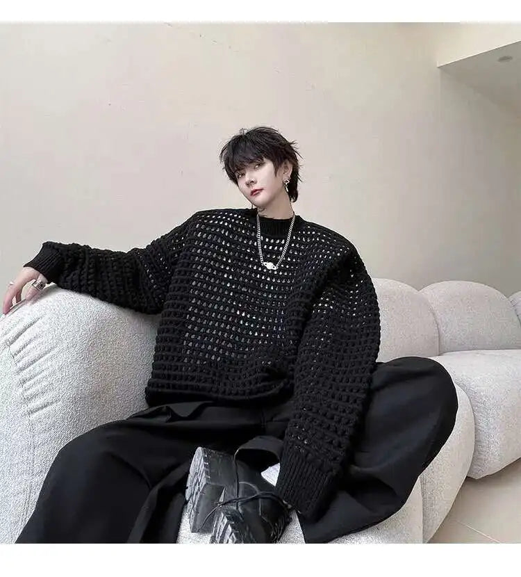 Gestrickter Pullover 2025, Baggy | Hohe Qualität Männer Festival Outfits | Techno Shirts | Rave Clothing