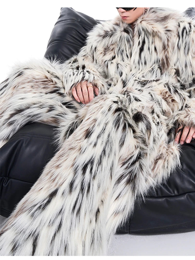 Mauroicardi Herbst Winter Lange Bunte Dicke Warme Haarige Flauschigen Faux Pelz Breite Bein Hosen Männer Taschen Runway Fashion Streetwear Festival Outfits | Techno Shirts | Rave Clothing