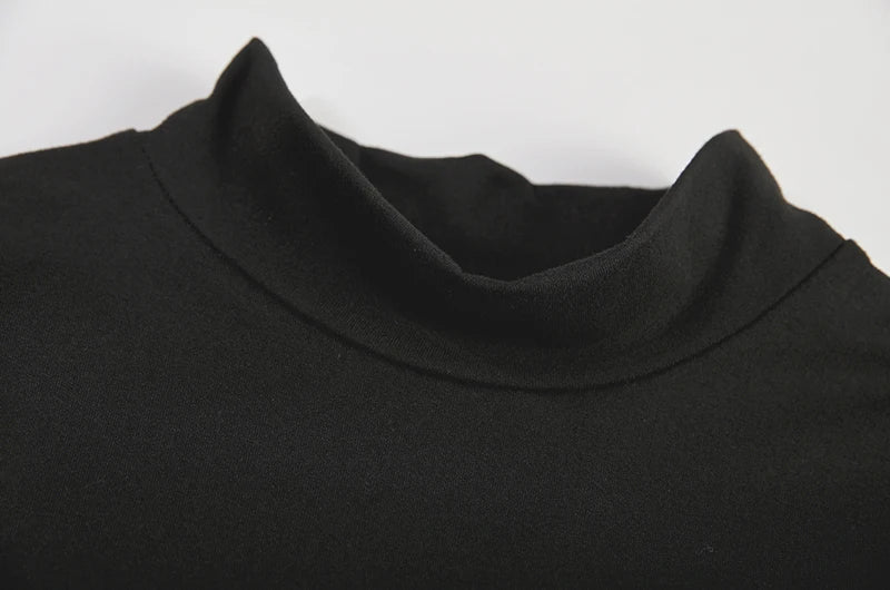 Überkreuztes, ausgeschnittenes Kleid, sexy, figurbetontes, ärmelloses Kleid mit Stehkragen, Damenbekleidung Festival Outfits | Techno Shirts | Rave Clothing