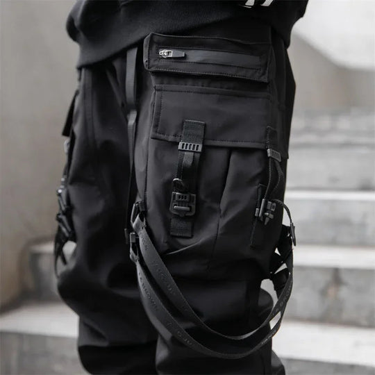 2024 neue Mode Multi-tasche Cargo Hosen Männer Y2K Taktische Techwear Ankle Hosen Punk Stil Casual Fallschirmjäger Hosen pantalones Festival Outfits | Techno Shirts | Rave Clothing