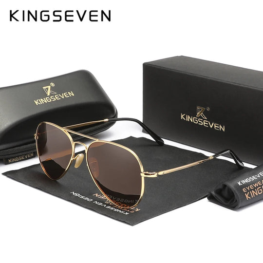 KINGSEVEN Pilot Legierung Sonnenbrille Polarisation UV400 Anti-reflexion Vollformat Parsnip Gläser Frauen Retro Luxus Brillen Festival Outfits | Techno Shirts | Rave Clothing