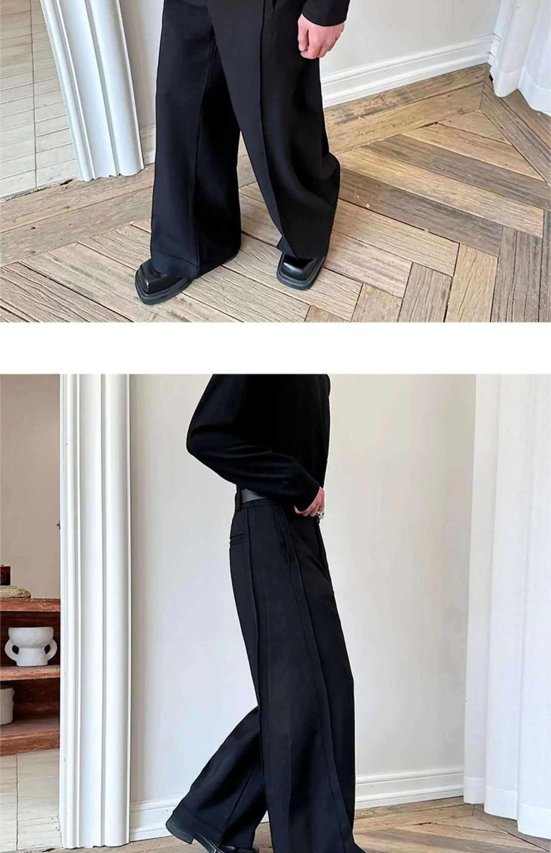 LUZHEN 2025 Frühjahr Neue Koreanische Einfarbig Casual Anzug Hosen Männer Mode Lose Dreidimensionale Spleißen Design Hosen LZ9369 Festival Outfits | Techno Shirts | Rave Clothing