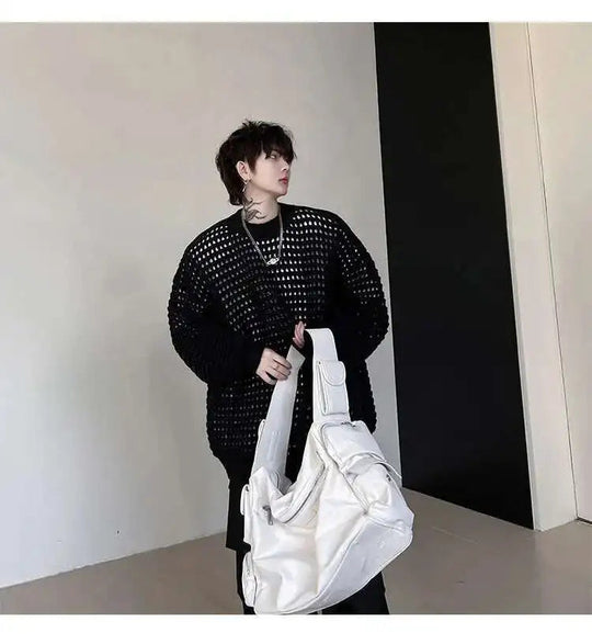 Gestrickter Pullover 2025, Baggy | Hohe Qualität Männer Festival Outfits | Techno Shirts | Rave Clothing