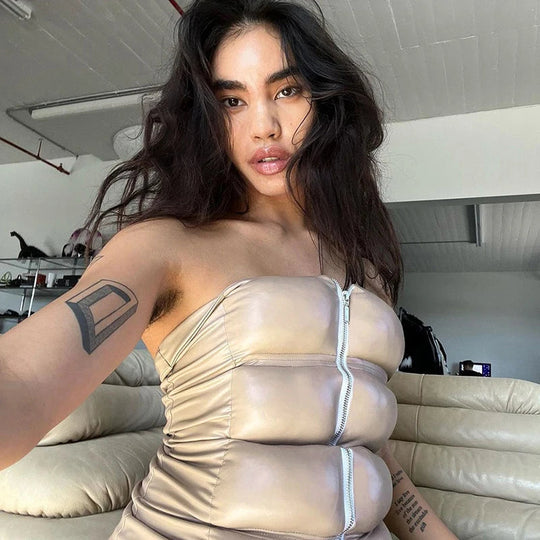 Sexy Frauen Shiny Gold Silber Bustier Crop Tops Helle PU Leder Krone Gürtel Abnehmen Taille Liebsten Low-cut Korsett top Sommer Festival Outfits | Techno Shirts | Rave Clothing