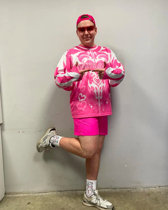 Y2k trend iges Trikot rosa Liebe Grafik Langarm T-Shirt tot blond Retro Gothic lässig Unisex lose Pullover Frauen Streetwear Festival Outfits | Techno Shirts | Rave Clothing