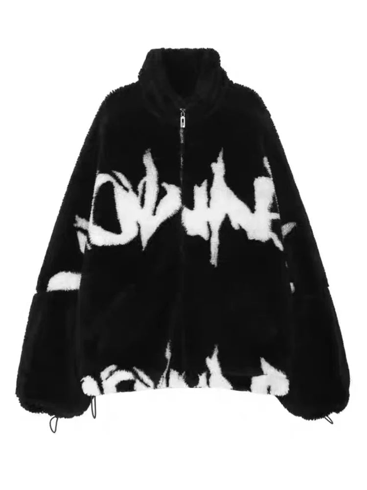 Mauroicardi Winter Übergroße Verdickte Warme Flauschige Kunstpelz Jacke Männer Raglan Langarm Zip Up Luxus Designer Kleidung 2022 Festival Outfits | Techno Shirts | Rave Clothing