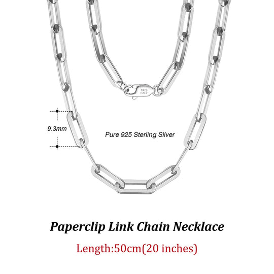 ORSA JEWELS 14K vergoldete echte 925er Sterlingsilber-Büroklammer-Halskette, 6/9,3/12 mm Gliederkette für Damen und Herren, Schmuck SC39 Festival Outfits | Techno Shirts | Rave Clothing