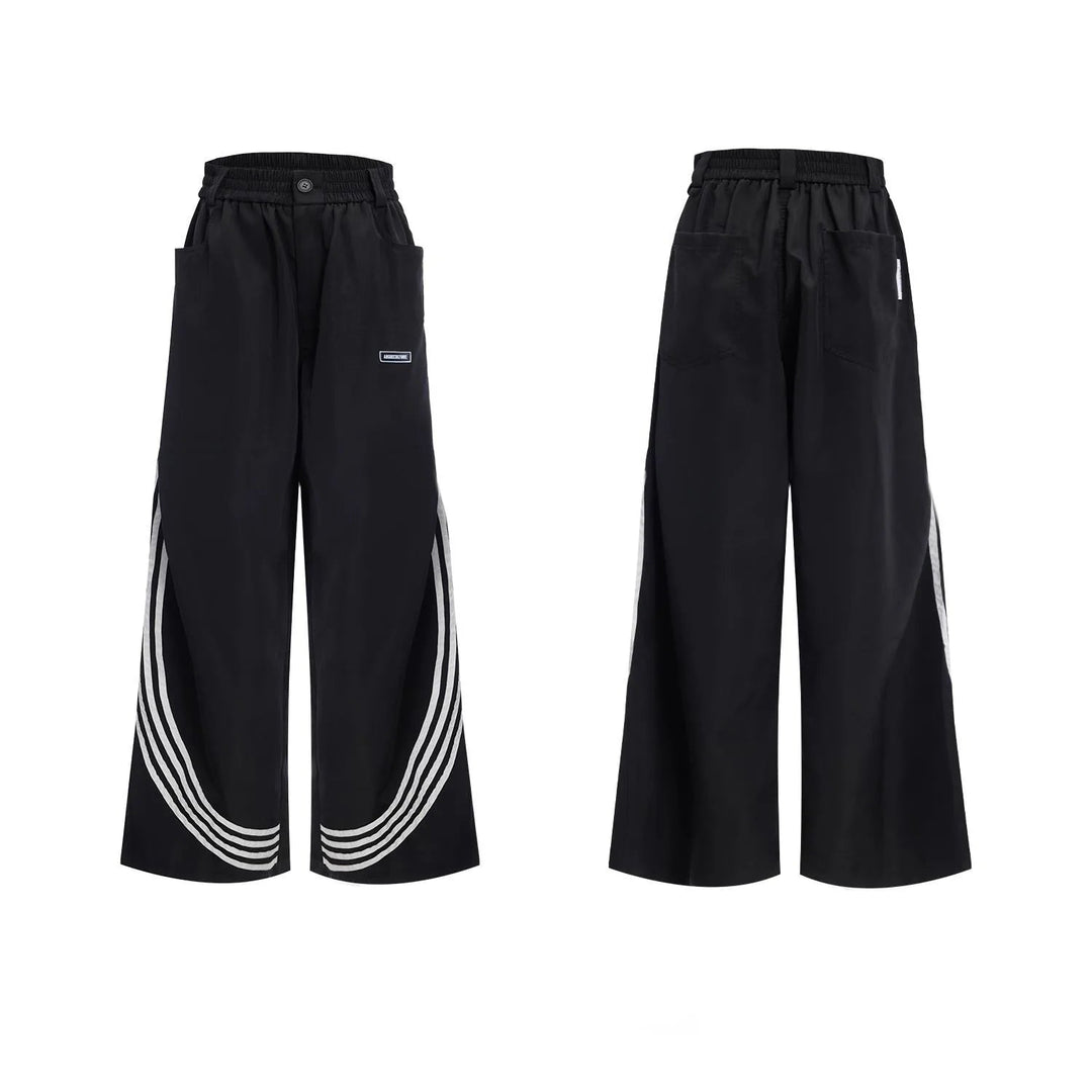 LUZHEN 2025 Neue Streifen Gedruckt Baggy Breite Bein Straße Sport Hosen Männer Stilvolle Frauen Paare Stehen Neck Casual jacke JY1403 Festival Outfits | Techno Shirts | Rave Clothing