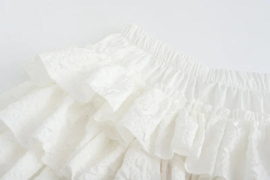 Kawaii Lolita Rock Shorts Frauen Sommer Rüschen Patchwork Layered Hohe Taille Nette Balletcore Mini Rock Tutu Petticoat Festival Outfits | Techno Shirts | Rave Clothing