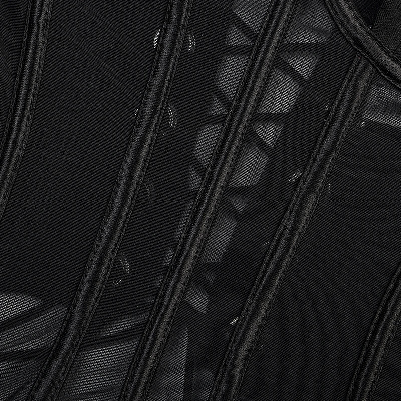 Rückenfreies Schnürkorsett-Set – Nahtlose Push-Up Unterwäsche 3-teilig Schwarz Festival Outfits | Techno Shirts | Rave Clothing