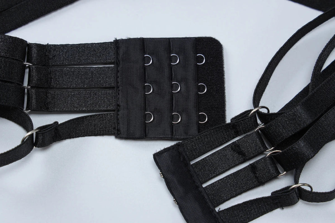 Dulzura Sexy aushöhlen 2-teiliges Hosen-Set mit langen Ärmeln, rückenfreiem, schmalem Crop-Top und Schlaghose, passendes Set, Party, Club, Streetwear Festival Outfits | Techno Shirts | Rave Clothing