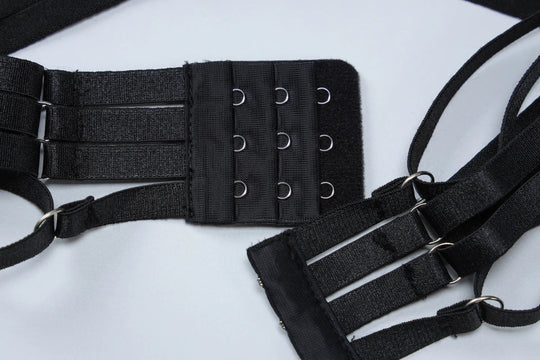 Dulzura Sexy aushöhlen 2-teiliges Hosen-Set mit langen Ärmeln, rückenfreiem, schmalem Crop-Top und Schlaghose, passendes Set, Party, Club, Streetwear Festival Outfits | Techno Shirts | Rave Clothing