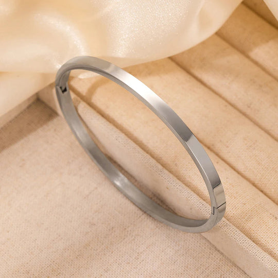 ANENJERY 316L Edelstahl Glatte Intarsien Zirkon Herz Armband für Frauen Männer Einfache Mode Temperament Schmuck Geschenke Täglich Festival Outfits | Techno Shirts | Rave Clothing