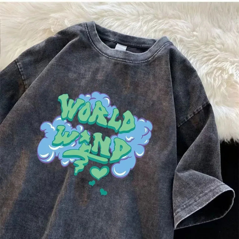 Wasserwaschbares Vintage-T-Shirt für Männer und Frauen, Retro-Design, einzigartig, Hip-Hop, lässig, Straßenmode, Sommertrend, modisch Festival Outfits | Techno Shirts | Rave Clothing