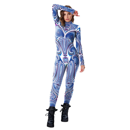 VIP FASHION Halloween Cosplay Costumes For Women Carnival Punk Steampunk Sexy Slim Jumpsuit Performance Zentai Bodysuit FESTIVAL OUTFITS & STREETWEAR