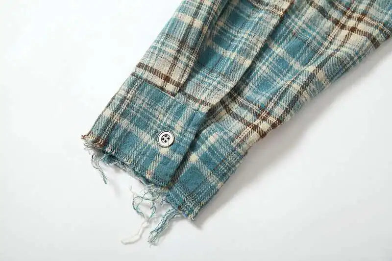 90er Jahre kariertes Festival Langarmhemd | Rave Outfit Herren Festival Outfits | Techno Shirts | Rave Clothing