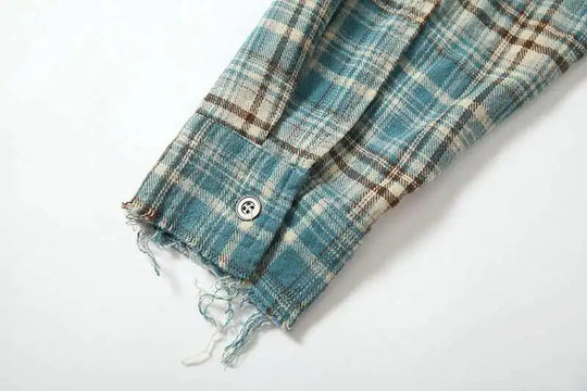 90er Jahre kariertes Festival Langarmhemd | Rave Outfit Herren Festival Outfits | Techno Shirts | Rave Clothing