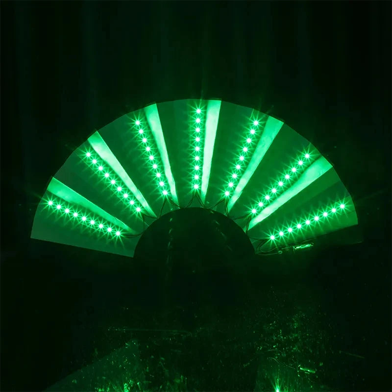 Glow Folding Led Fan Tanzen Licht Fan Nacht Show Halloween Weihnachten Rave Festival Zubehör Glow In The Dark Party Supplies Festival Outfits | Techno Shirts | Rave Clothing