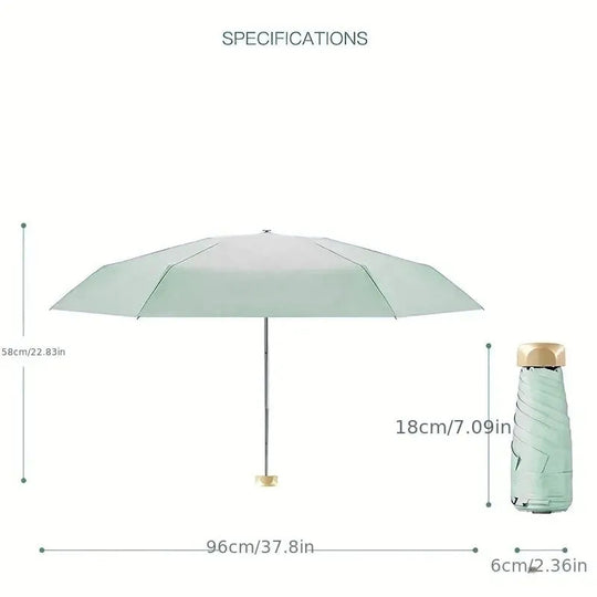 UPF50+ Mini-Sonnenschirm, kleine Tasche, Regen-Reise-Regenschirm, Vinyl, faltbarer Regenschirm, UV-Schutz, Sonnenschutz, Taschen-Sonnenschirm-Kapsel Festival Outfits | Techno Shirts | Rave Clothing