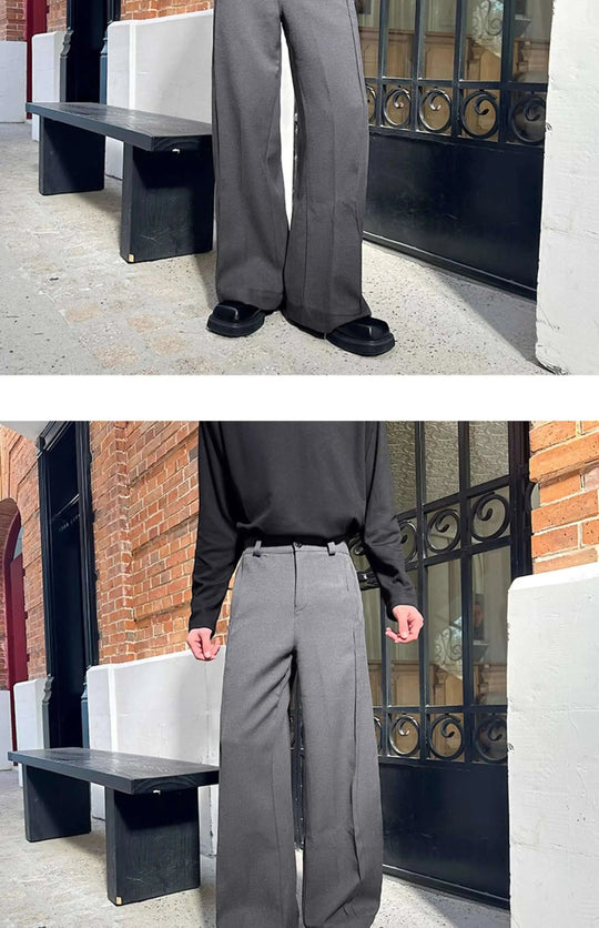 LUZHEN 2025 Frühjahr Neue Koreanische Einfarbig Casual Anzug Hosen Männer Mode Lose Dreidimensionale Spleißen Design Hosen LZ9369 Festival Outfits | Techno Shirts | Rave Clothing