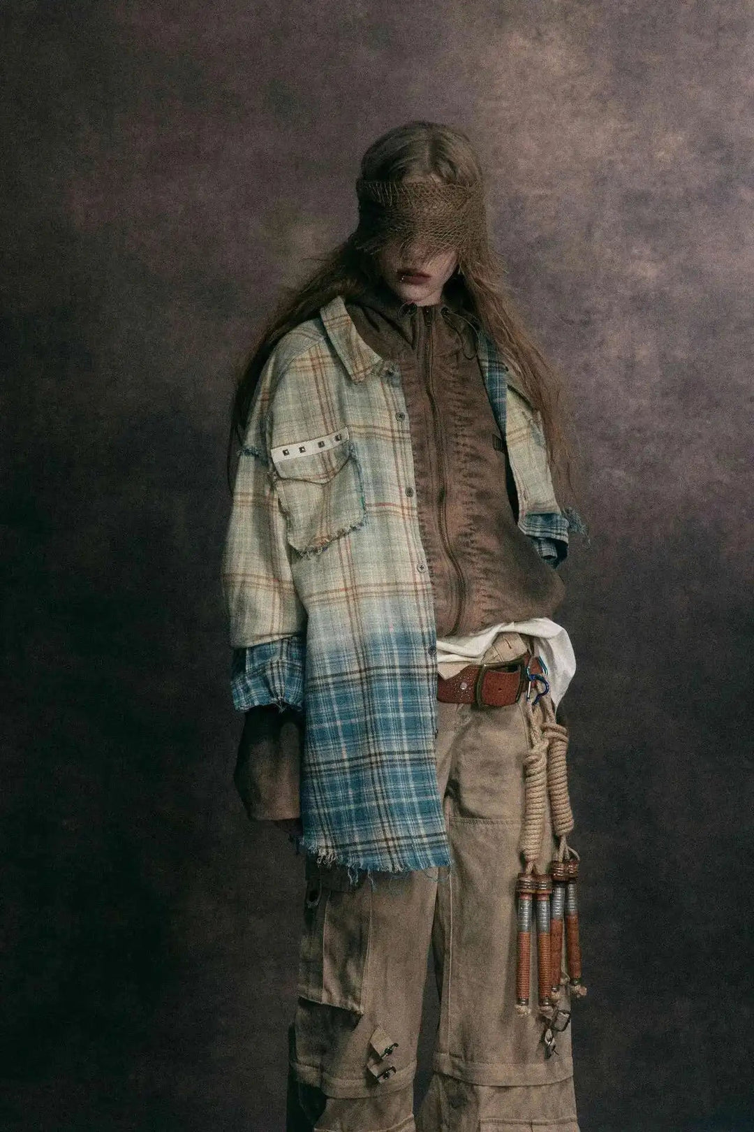 90er Jahre kariertes Festival Langarmhemd | Rave Outfit Herren Festival Outfits | Techno Shirts | Rave Clothing