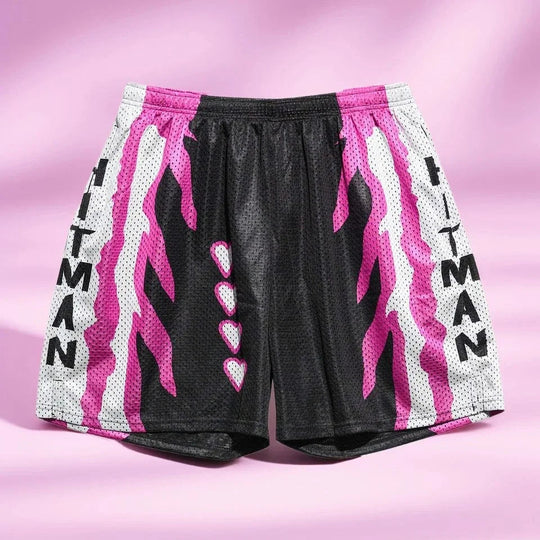 Kampftrainingsshorts Hit Man Tiger Skin Shorts Männer Frauen Kinder Sport Freizeitshorts Übergroße atmungsaktive schnell trocknende Shorts Festival Outfits | Techno Shirts | Rave Clothing