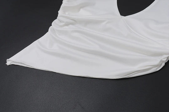 WhereMery Casual Solide Frauen Halter Crop Top Y2K Elegante V-ausschnitt Ärmellose Falten Sommer Tees Formale Streetwear Sportliche Weibliche Weste Festival Outfits | Techno Shirts | Rave Clothing